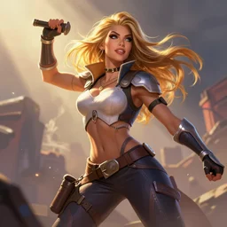 Mobster Carmen Electra  as an Apex Legends character digital illustration portrait design by, Mark Brooks and Brad Kunkle detailed, gorgeous lighting, wide angle action dynamic portrait