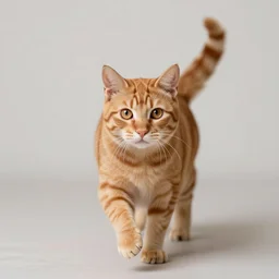 ginger cat in mid action, award winning photography, XF IQ4, f/1.4, ISO 200, 1/160s, 8K, RAW, unedited, symmetrical balance, in-frame, Facial Retouch