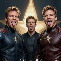 the avengers sticking their tongues out