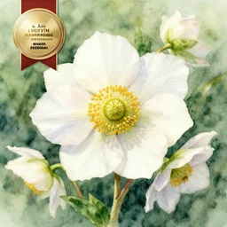 hellebore mediterranean forest, high quality watercolors, award winning, trending on artstation