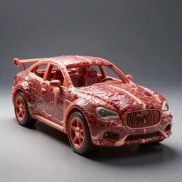 car made of meat, sinister meat car, hd render, digital art