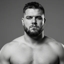 chad, man with huge muscular jaw, short black hair, professional studio photography, grayscale, xqc, xqcow from twitch
