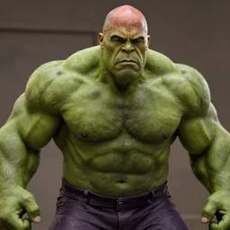 a still portrait dwayne johnson as a bald green face incredible hulk, cinematic, shallow depth of field