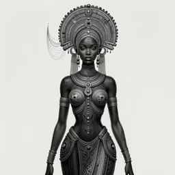 black african princess, symmetric, intricate, highly detailed, concept art, sharp focus, illustration, rutkowski, aleksi briclot