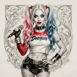 full figure ultra realistic illustration, lady gaga as harley quinn, intricate, elegant, highly detailed, digital painting, artstation, concept art, smooth, sharp focus, illustration, art by artgerm and greg rutkowski and alphonse mucha