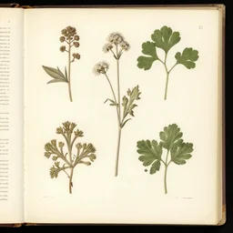 high resolution scan of the pages of an old and alien herbarium, by john howe