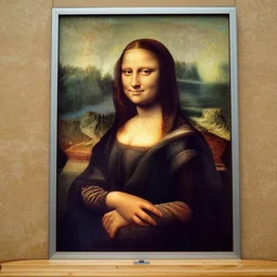 a photo of the carved and colored bust of mona lisa, made by leonardo da vinci
