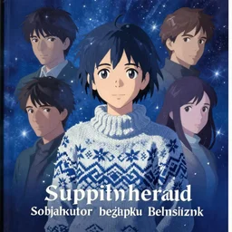 a portrait of the sapphire herald in an elegant winter sweater, by makoto shinkai, by akihiko yoshida, by zdzislaw beksinski, by dariusz zawadzki, artbook, tone mapped, deep blues, shiny, soft lighting