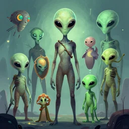 several alien species digita art