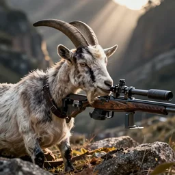 goat using sniper rifle