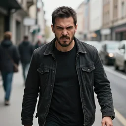 aggressive man on the street