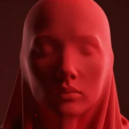 abstract cloth covering a face, highly detailed, modern, digital art, red color, unreal engine, photorealism, cinematic lighting, 8k photorealistic, dramatic, trending on artstation, by Greg Rutkowski