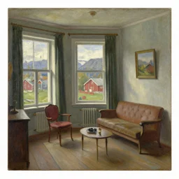 a painting of a room in norway in 1 9 0 0, oil on canvas, by edelfelt