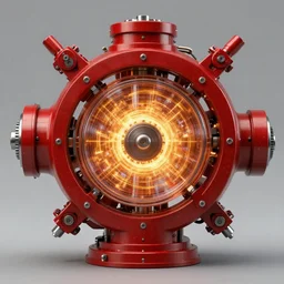 mechanical machine enegry core, red color scheme, symmetrical, golden ratio, energy core, realistic shaded lighting, magali villeneuve, artgerm, rutkowski