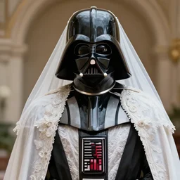 darth vader weraing a wedding outfit, ultra details, 8 k