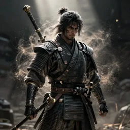 ghost of tsushima warrior, intricate. magic light dust, ， dim lighting, unreal engine 5, concept art by greg rutkowski, loish, highly rendered, digital painting, artstation, artstation hq, mysterious toplight 8 k