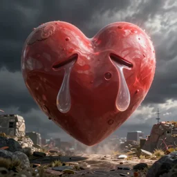 concept art of heart crying, artstation