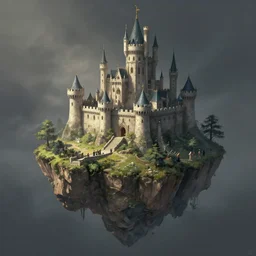 a castle on a floating Island, fantasy, mystical, concept art, artstation