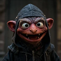 muppet imperial assassin head, terrifying, grimdark, photorealistic