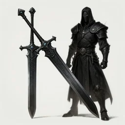 black greatsword, magic item, fantasy art, concept art