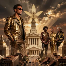artwork of pedro bell, parliament, funkadelic, george clinton, bootsy collins, the mothership, chocolate city