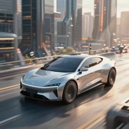 a futuristic car in a Futurecity