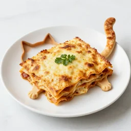 lasagna in the shape of a cat