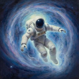 transcendent holy spaceman, astral spirit space journey in oil painting, pulled into the vortex, trending on artstation, award winning, emotional, highly detailed ethereal surrealist art