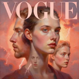 3 d, sci - fi, morning, fashion model face, sun, cinematic, lightning, clouds, vogue cover style, stanley kubrick, light red and orange mood, realistic painting, intricate oil painting, high detail, figurative art, multiple exposure, poster art, 3 d, by tooth wu and wlop and beeple and greg rutkowski
