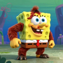 donkey kong spongebob, photorealistic