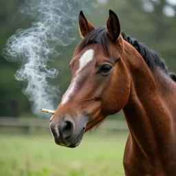 horse smoking a joint