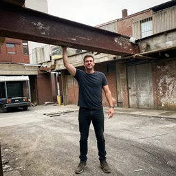 bad luck brian standing under a falling i beam