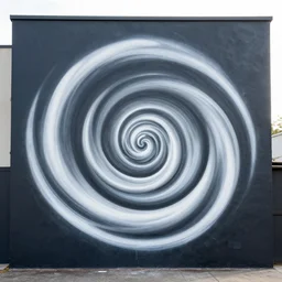 gravitation spiral as a graffiti mural by lee, masterpiece, trending on artstation