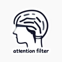 attention filter, minimalist logo without text for a research lab that studies human cognition, by [ [ victo ngai ] ] kilian eng and jake parker, 2 colors, limited palette, sticker art, vector art, [ [ award winning ] ], minimalism, logopond, sticker art