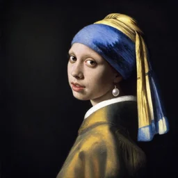 A Renaissance portrait painting of Tupac Shakur as the Girl with the pearl earring by Johannes Vermeer. Tupac