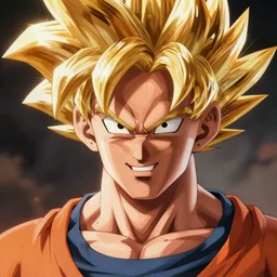 nick cage's face on the body of goku from dragon ball z
