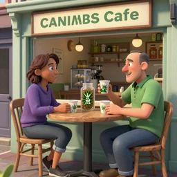 the cannabis legalization movement in australia started with customers demanding it in their local cafes, by ernst fuchs colored and remastered in 3 d by pixar