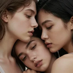 close up hyper realistic photo, aesthetic!!! with human faces and body, full colour, upscale, 8 k, masterpiece