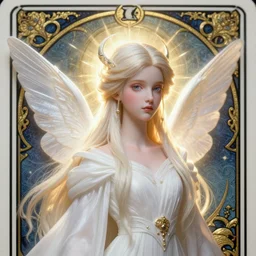 2 8 mm macro headshot of a ethereal magical young winged fairy princess wearing a white robe, d & d, fantasy, intricate, rim light, god rays, volumetric lighting, dark souls, elegant, highly detailed, digital painting, artstation, concept art, smooth, sharp focus, illustration, orthodoxy, art by greg rutkowski, maxfield parrish and alphonse mucha, new art nouveau, tarot card