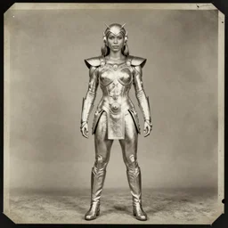 teela from masters of the universe, portrait, full body, symmetrical features, silver iodide, 1 8 8 0 photograph, sepia tone, aged paper, sergio leone, master prime lenses, cinematic