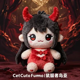 cute fumo plush of an anime devil from the depths of the underworld, demon girl