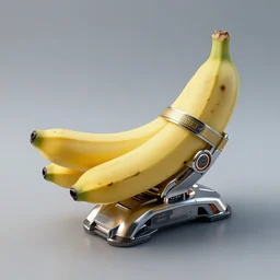 banana technology, techcore, realistic, metallic, futuristic