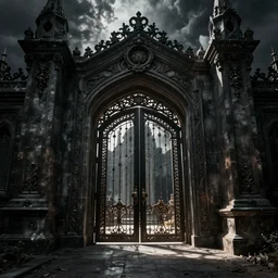 The gate to the eternal kingdom of darkness, fantasy, digital art, HD, detailed.