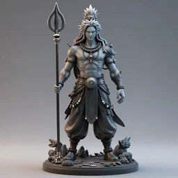 a highly detailed 3D figurine of Shiva from Final Fantasy VII remake
