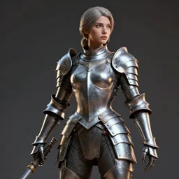 а highly detailed sculpt of athletic girl in armor, cinematic light, featured on artstation, octane render, path tracing, sharp focus, 4 k.