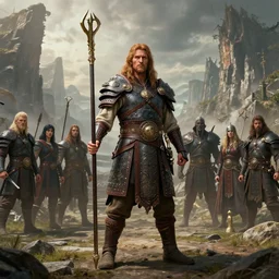 full body shot of an ancient warrior standing in a stunic scenic enviornment, d & d, fantasy, greg rutkowski, frank frazetta, alexandre chaudret, boris vallejo, michael whelan, miro petrov, hr giger, magali villeneuve, donato giancola