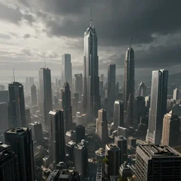 massive grey space future cyforce cyberpunkcity, photoreal, dramatic, cinematic, detailed, magnificiant, realistic, photo real, unreal engine 5, rule of thirds, dynamic lighting, in the style of eddie mendoza and sebastian luedke
