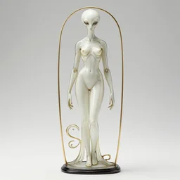 minimalistic artnouveau style alien vampiress cyborg by rene lalique 8 k