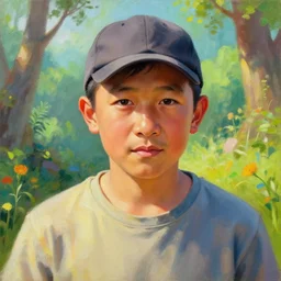 portrait painting ofa 4 6 - year - old middle - aged, handsome, robust, simple and honest ， wearing a cap, like tony leung chiu - wai by wenjun lin, irakli nadar, bright colors, octopath traveler, wenjun lin, unreal engine 5 highly rendered, global illumination, radiant light, detailed and intricate environment