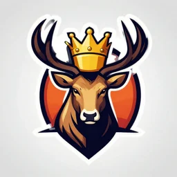 esports logo, stag wearing a crown
